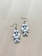 Stormtrooper Inspired Earrings Handmade Polymer Clay Jewelry, Sci-Fi Statement Earrings, Lightweight Nerd Gift