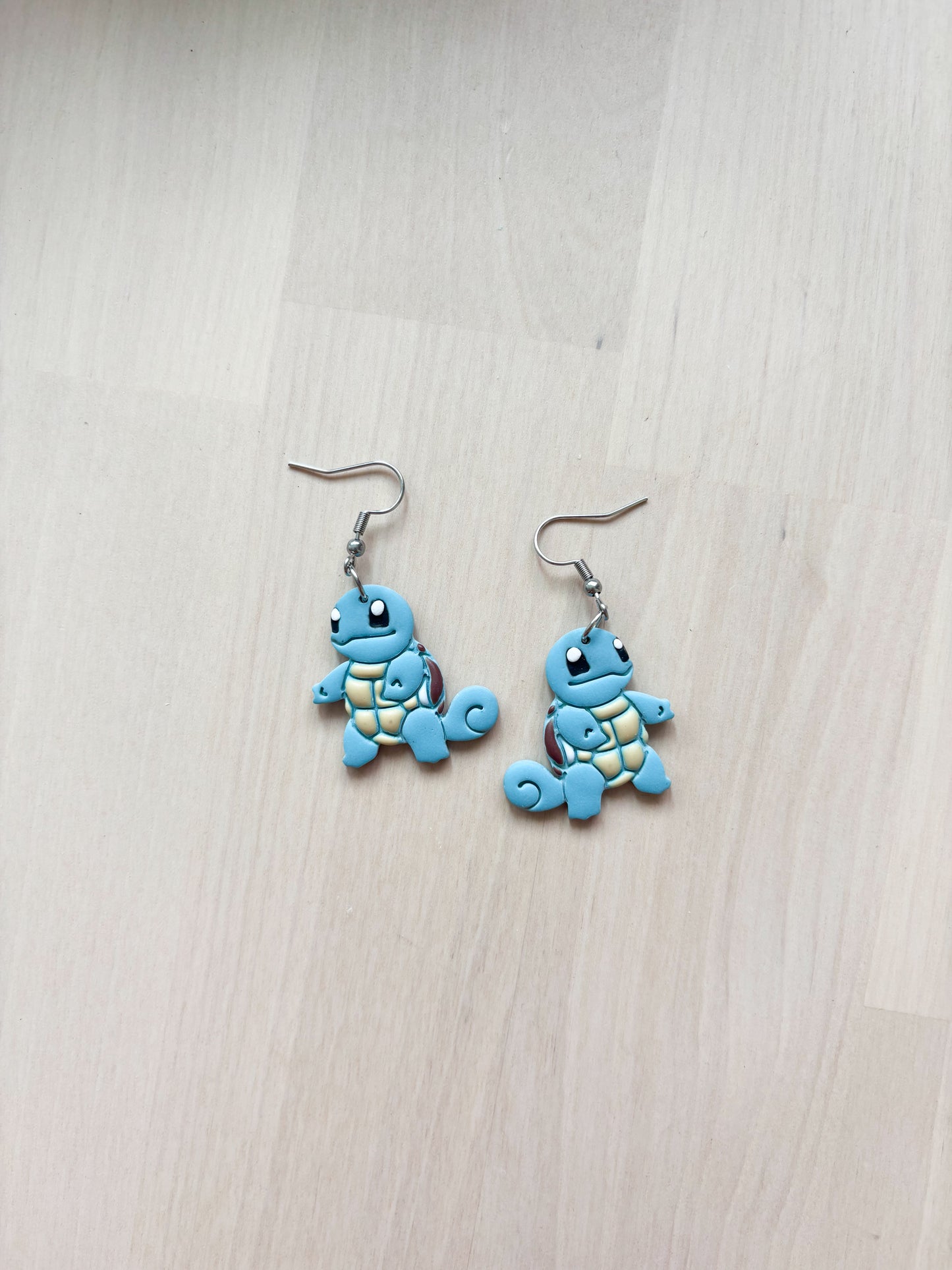 Water Turtle Inspired Earrings – Polymer Clay Character Earrings, Cute Handmade Jewelry