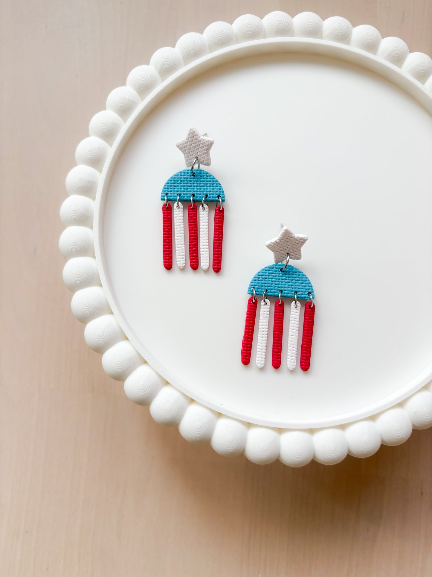 Que bonita bandera 🇵🇷Handmade Puerto Rico Flag Statement Earrings | Polymer Clay & Stainless Steel