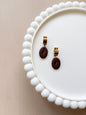 Handmade Coffee Bean Earrings | Polymer Clay Coffee Lover Jewelry | Gold Stainless Steel Hoops