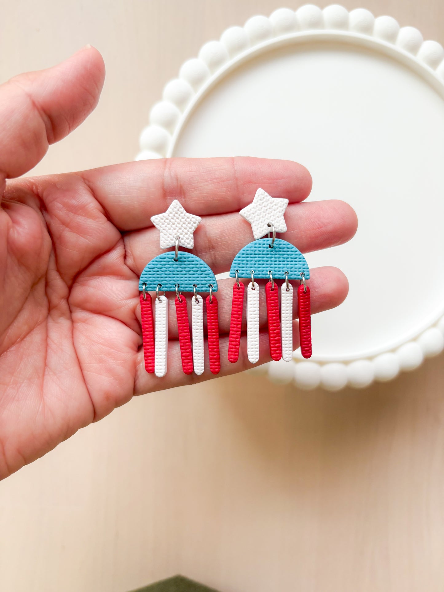 Que bonita bandera 🇵🇷Handmade Puerto Rico Flag Statement Earrings | Polymer Clay & Stainless Steel