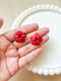 Puerto Rican Flor de Maga Stud Earrings – Handmade Polymer Clay Flower Earrings 🌺