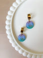 Ocean Wave Polymer Clay Huggie Earrings