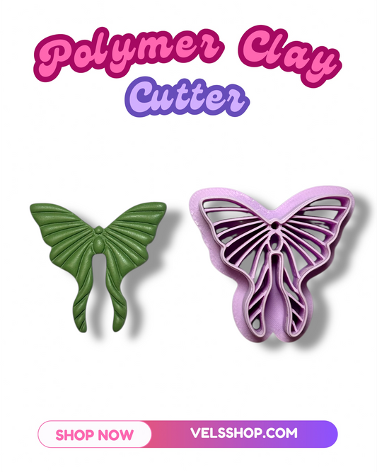 Moth Embossed Polymer Clay cutter 1.38 Pulgadas
