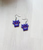Purple Ghost Inspired Earrings – Polymer Clay Character Earrings, Cute Spooky Jewelry