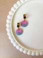 Ocean Wave Polymer Clay Huggie Earrings