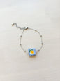 Lemon Ceramic Charm Bracelet – Dainty Stainless Steel Bracelet, Minimal Fruit Jewelry (Gold or Silver)
