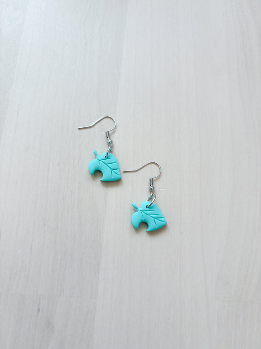Animal Crossing Inspired Leaf Earrings – Handmade Polymer Clay Cute Dangle Earrings