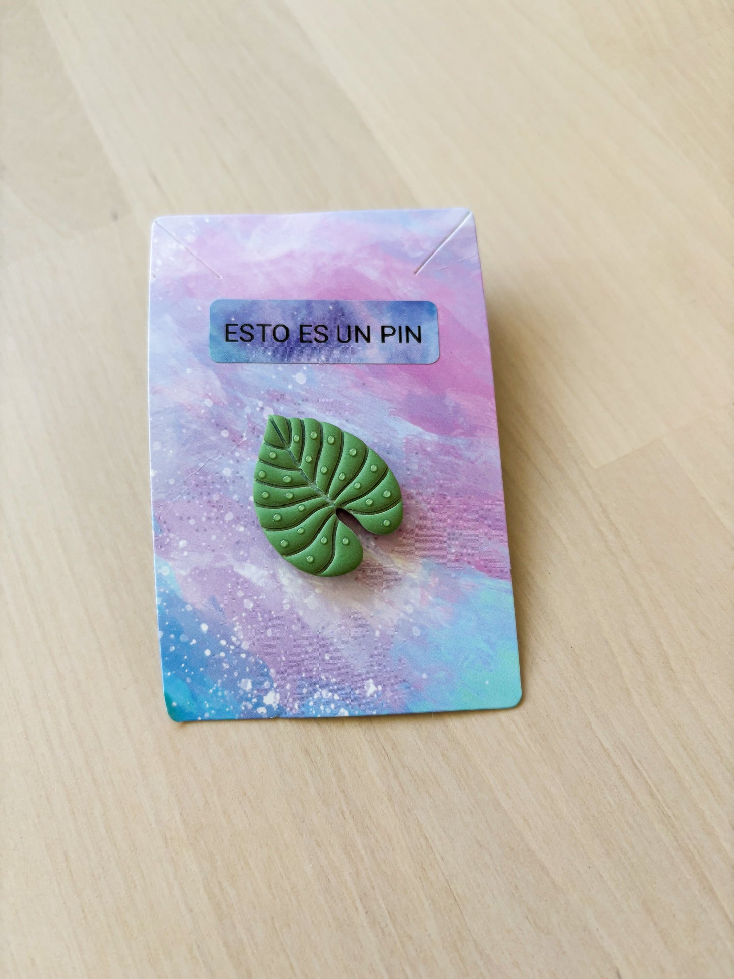 Philodendron Leaf Pin – Handmade Polymer Clay Plant Brooch