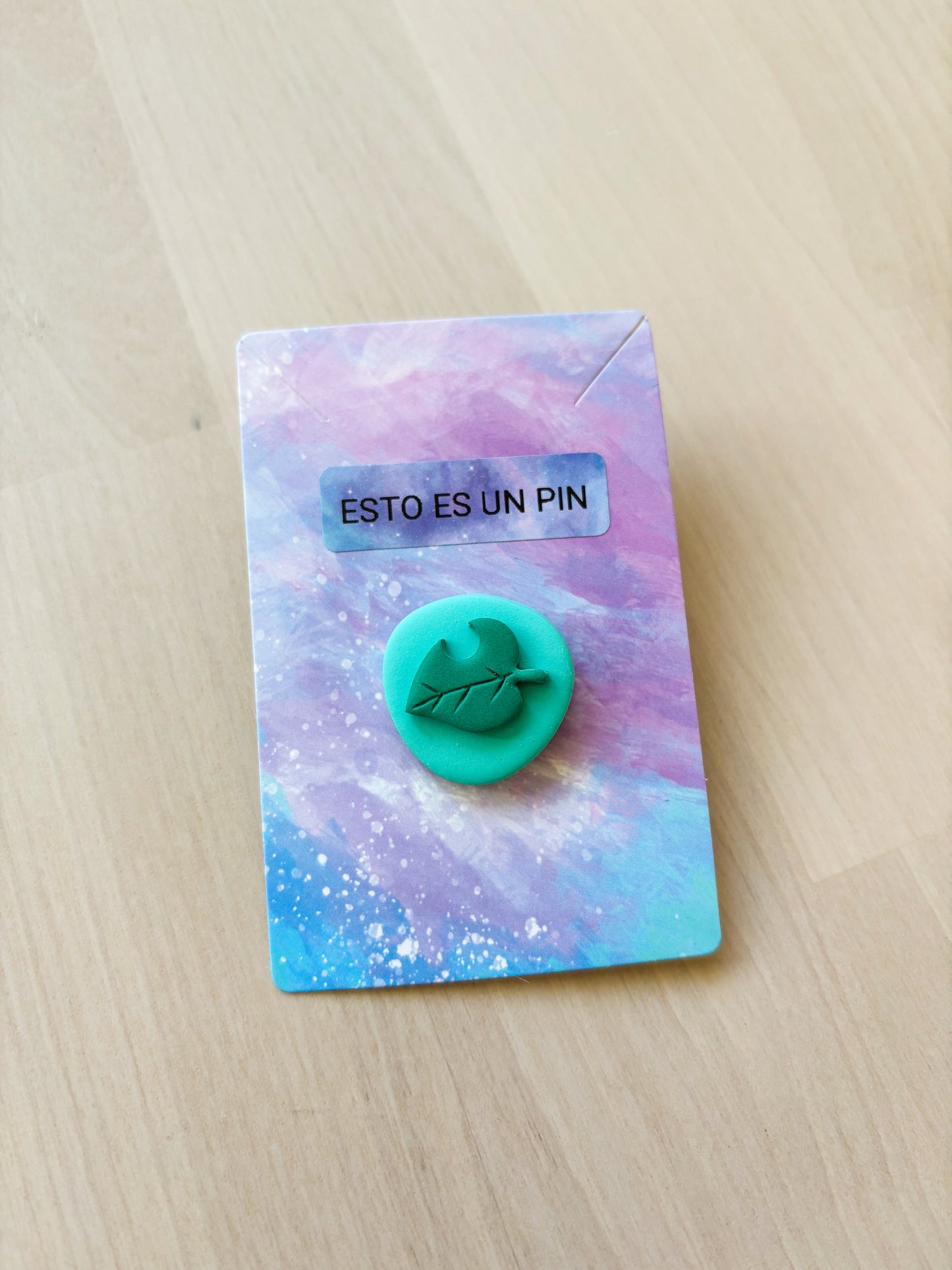 Leaf Pin – Handmade Polymer Clay Gamer Brooch